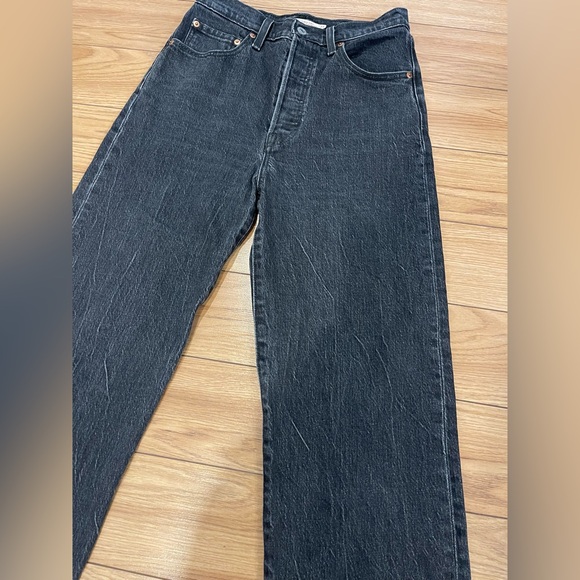Levi's Ribcage High-Rise Straight Soda spring black Jeans sz 27 and 27 long - Picture 5 of 12